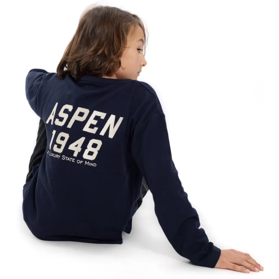 No Way Monday rechtvallende longsleeve met backprint donkerblauw, foto 7