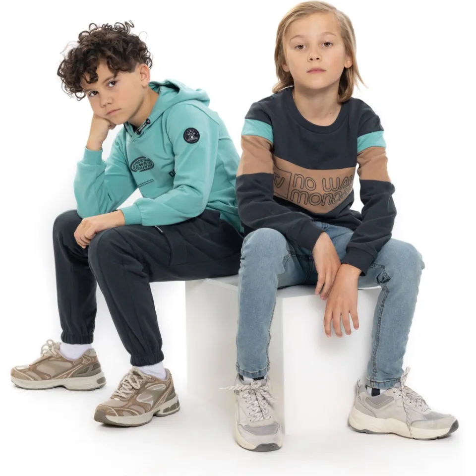 No Way Monday rechtvallende sweater met tekst - donkergrijs/beige, foto 4