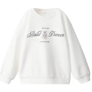 Mango Kids sweater met print - wit, foto 2