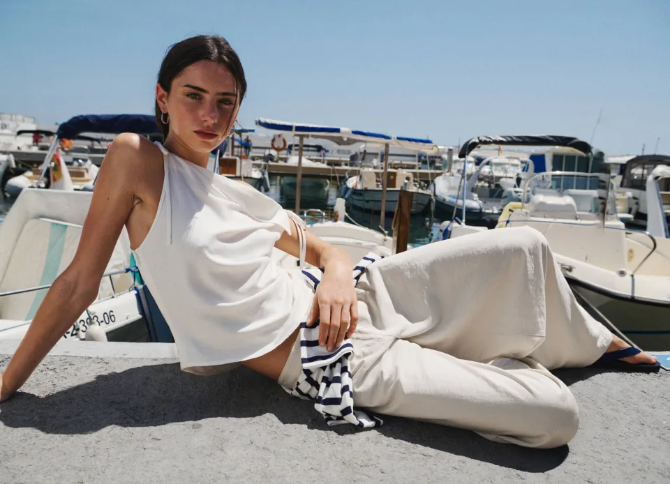 Mango pantalon zand, foto 3