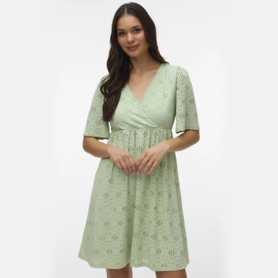 Mamalicious Mlanamaya wikkeljurk broderie groen, foto 3