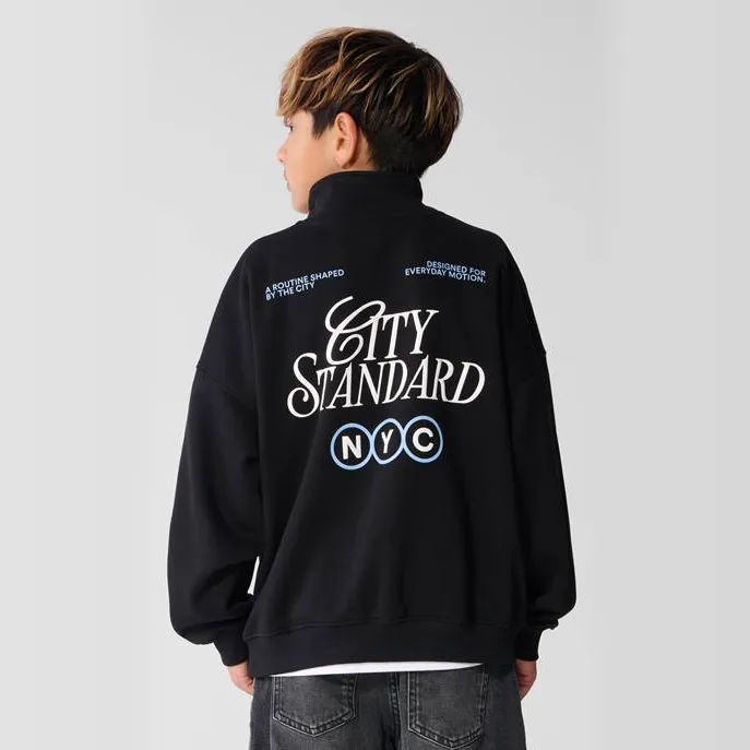 Shoeby sweater met backprint - zwart/wit/blauw, foto 6