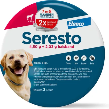 Seresto halsband grote hond (vanaf 8 kg) 2-pack 1 verpakking
