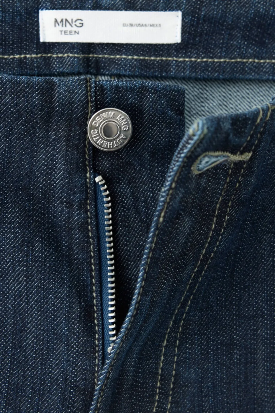 Mango TEEN straight leg jeans - dark blue denim, foto 6