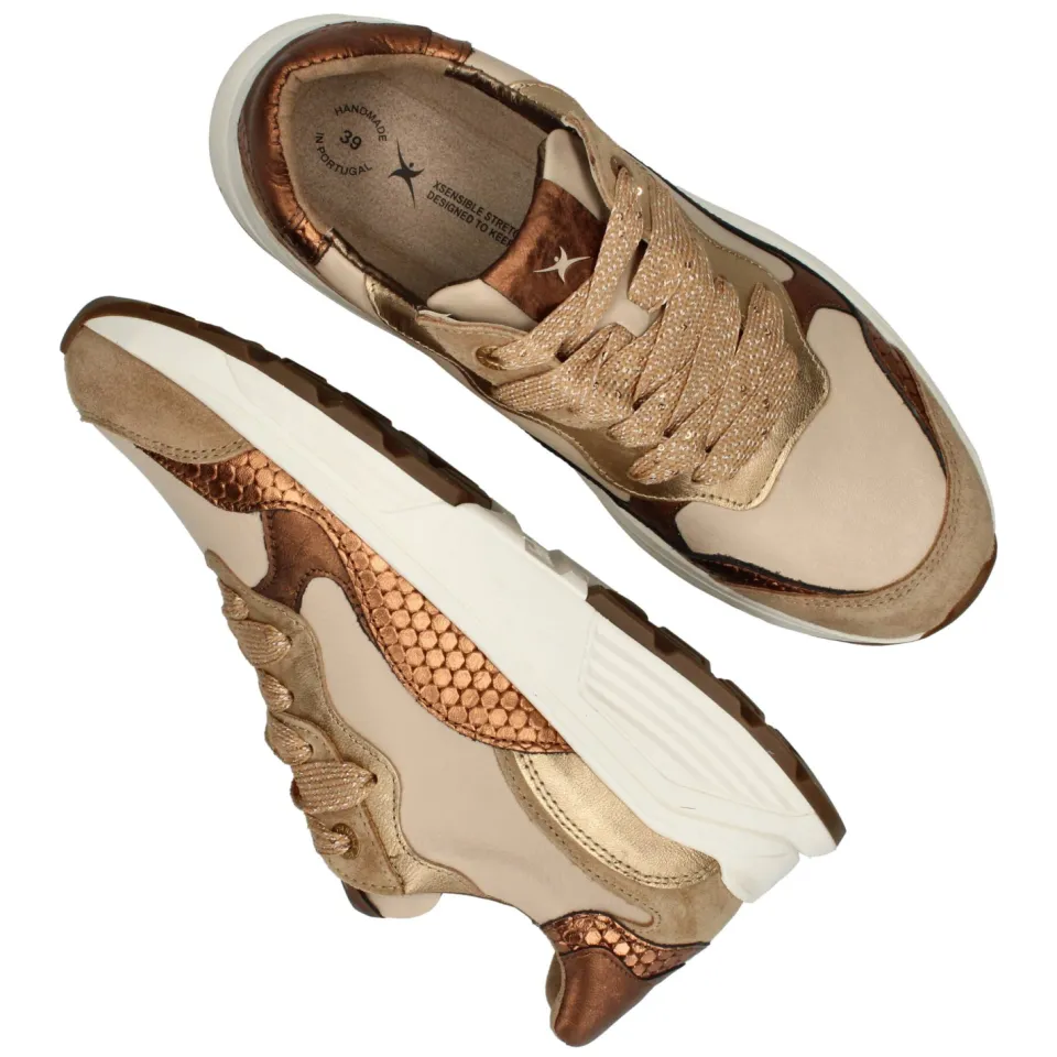 Xsensible Rainbow Stretchwalker GX Sneakers Dames Beige, foto 4