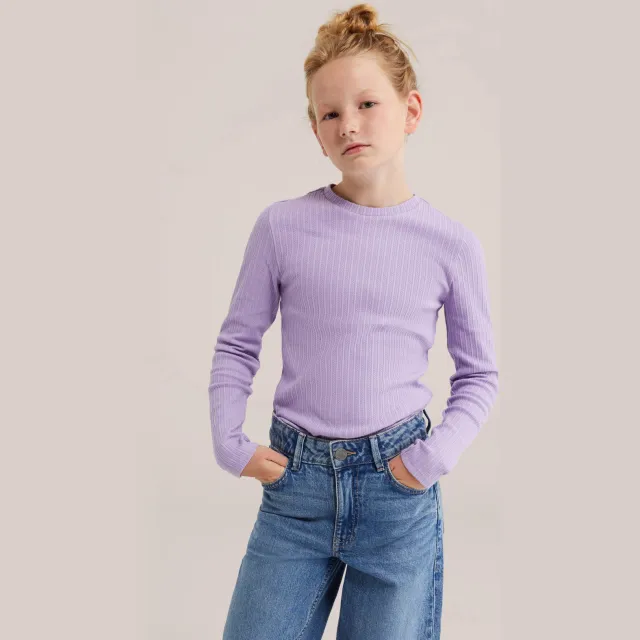 WE Fashion gebreide longsleeve lila