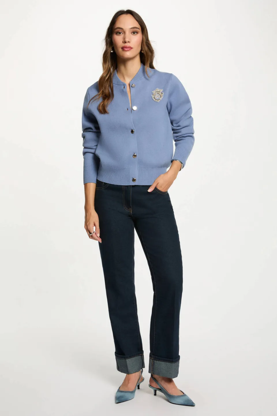 Morgan straight leg jeans dark blue denim DENIM BRUT