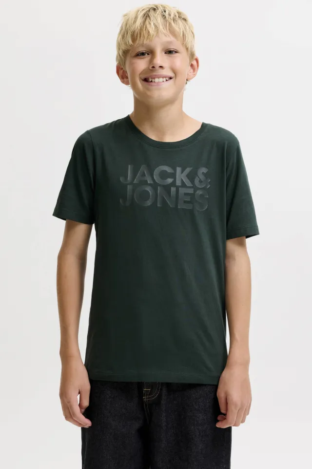 Jack & Jones junior t-shirt donkergroen Diep donkergroen