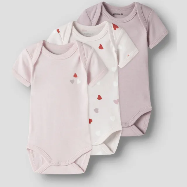 NAME IT BABY romper - roze/wit (set van 3), foto 2