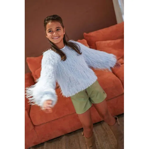 Like Flo blousetop met franjes lichtblauw, foto 4