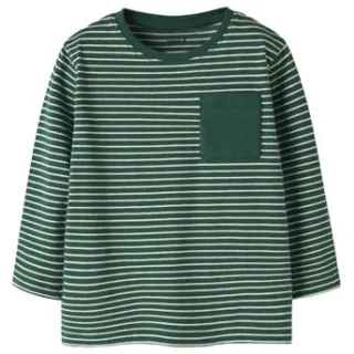 NAME IT gestreepte longsleeve groen Groen/wit