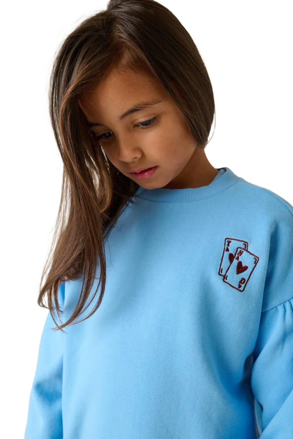 Tumble 'n Dry sweater met borduursels en backprint - blauw
