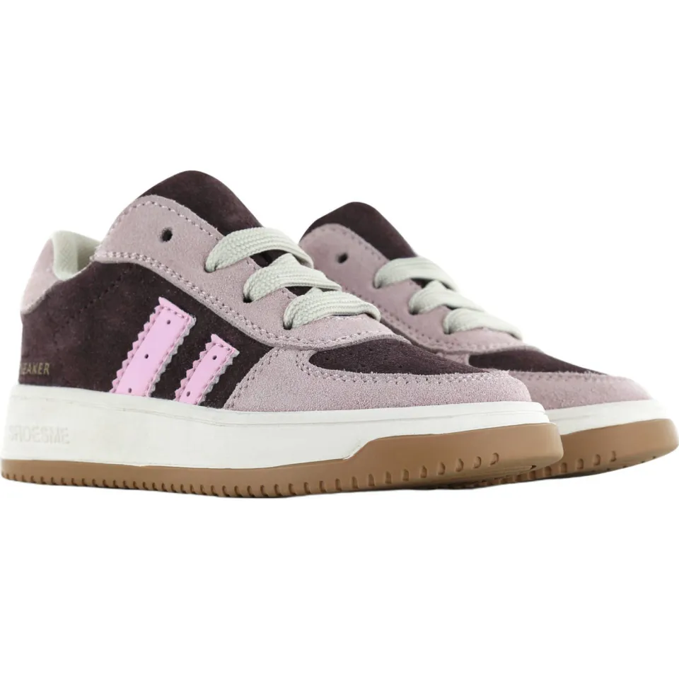 Shoesme suède sneakers - roze/donkerbruin, foto 4
