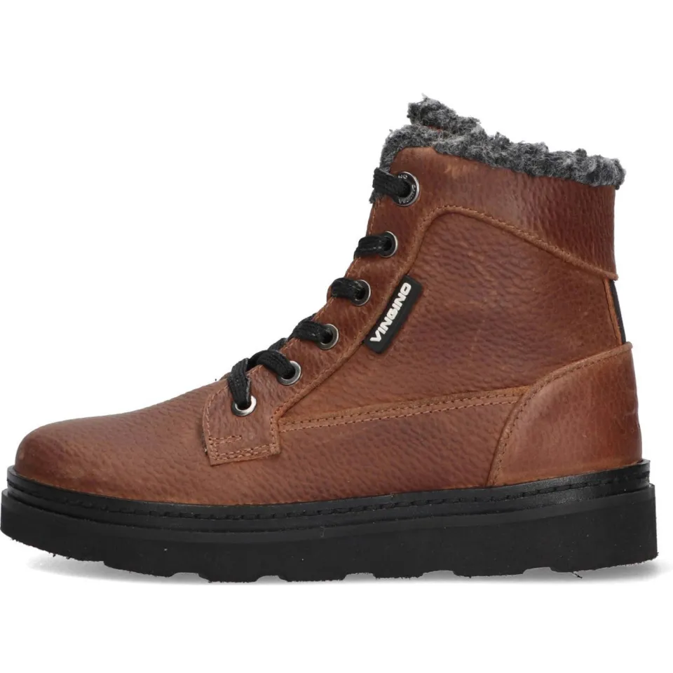 Vingino leren veterboots cognac, foto 3