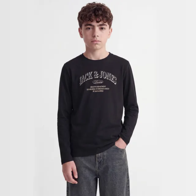 Jack & Jones JJEDENVER longsleeve met logo zwart