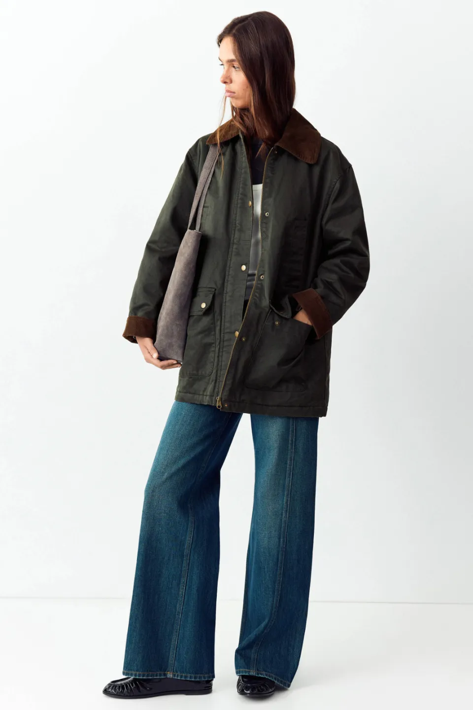 Mango Teen katoenen winterparka donkergroen donkergroen/bruin, foto 4