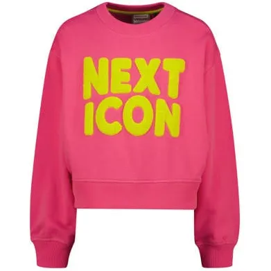 Vingino sweater met print - roze Meisjes Stretchkatoen Ronde hals Printopdruk Felroze