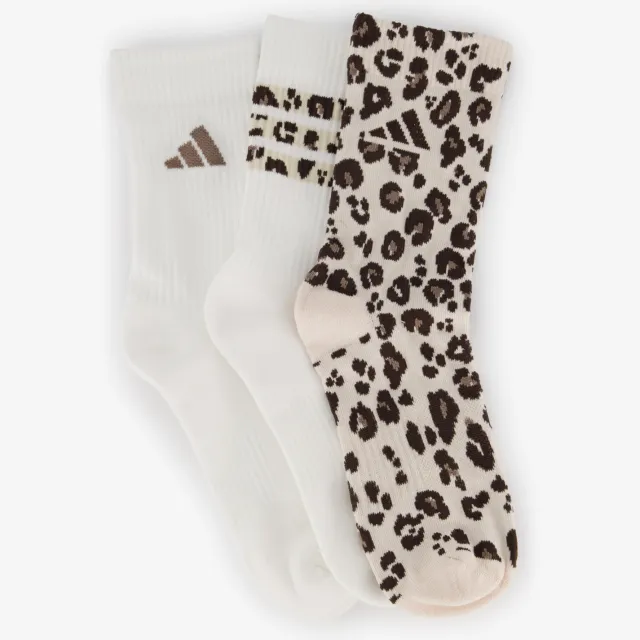 Adidas 3 paar Adidas dames sokken met panterprint Wit