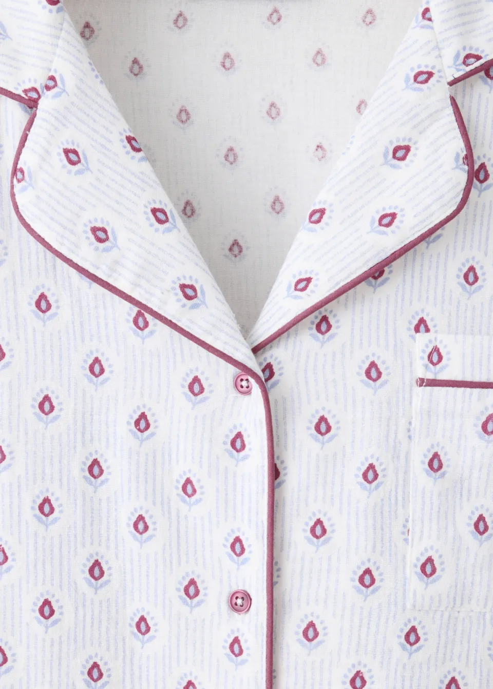 Mango pyjama met bloemenprint wit rood, foto 8