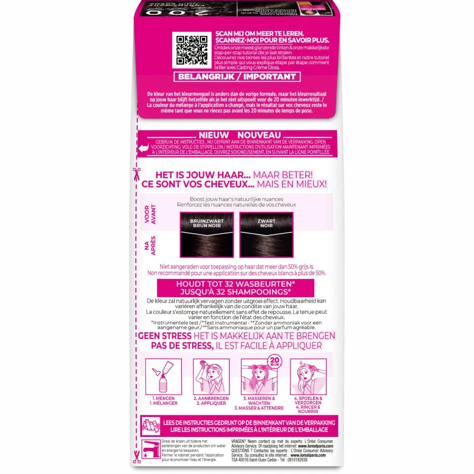 L'oréal Casting Crème Gloss haarkleurmiddel zeer donkerbruin 200, foto 4