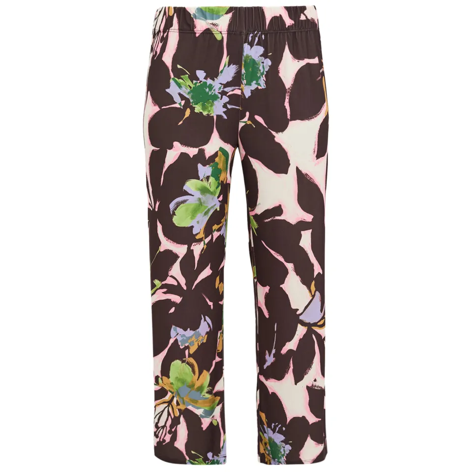 Yoek Elodea wide leg broek donkerrood donkerrood/roze/groen, foto 2