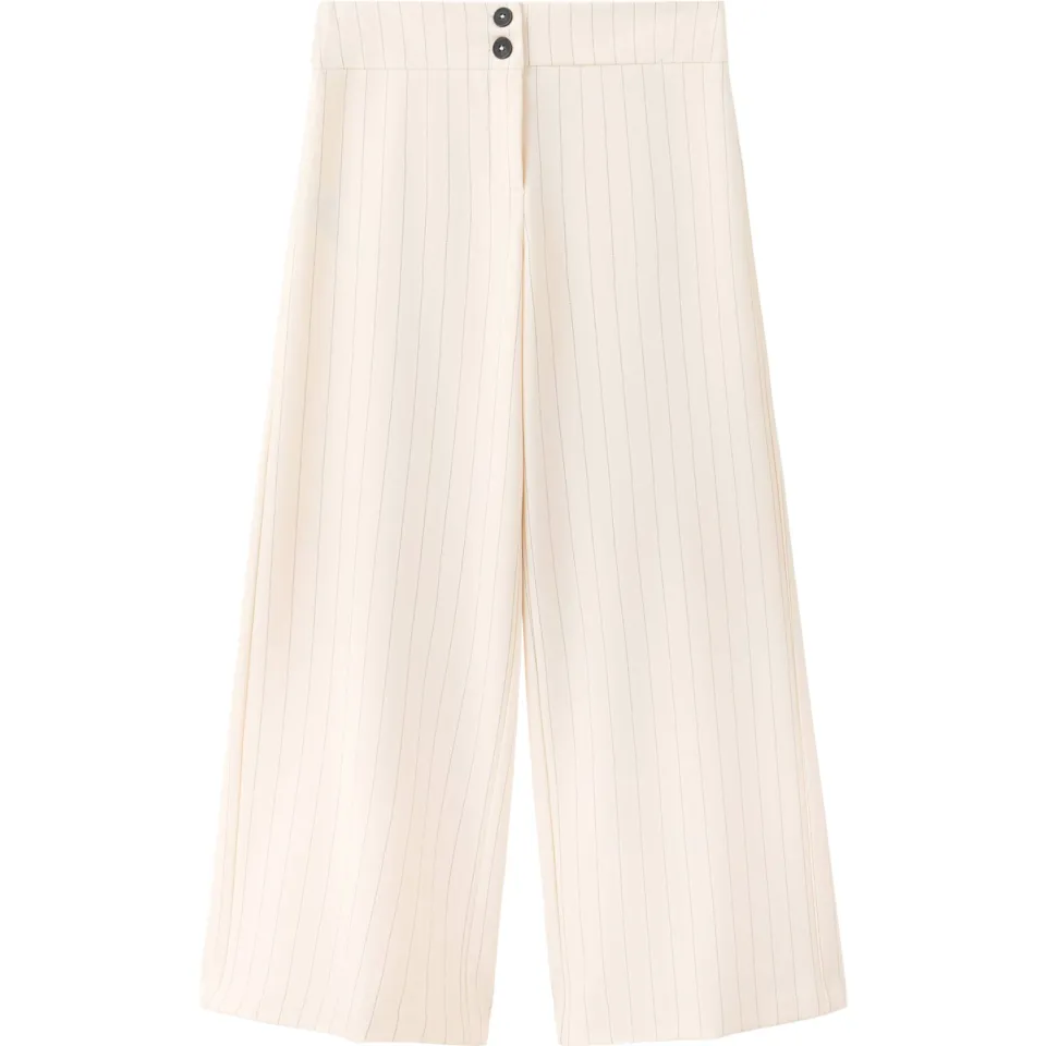Mango pantalon met krijtstreep wit, foto 2