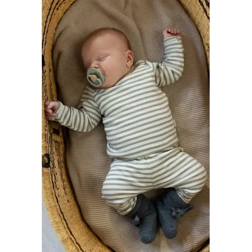 Noppies baby gestreepte babybroek groen ecru, foto 4