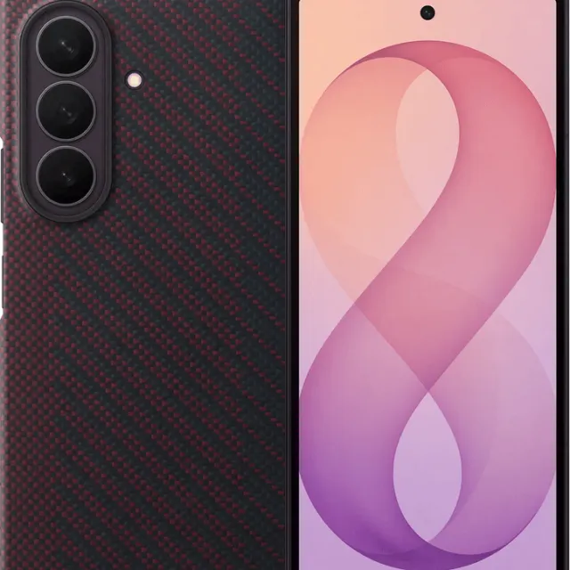 Samsung Galaxy Z Fold 8 Ultra Carbon Back Cover met Magneet Rood Violet