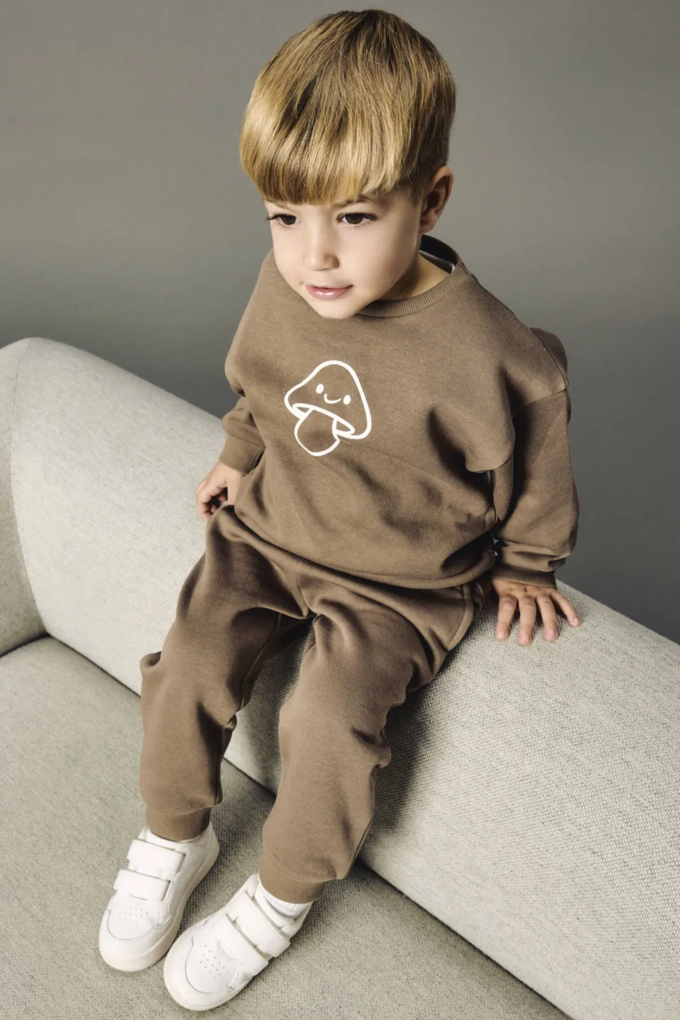 NAME IT MINI sweater met print - bruin