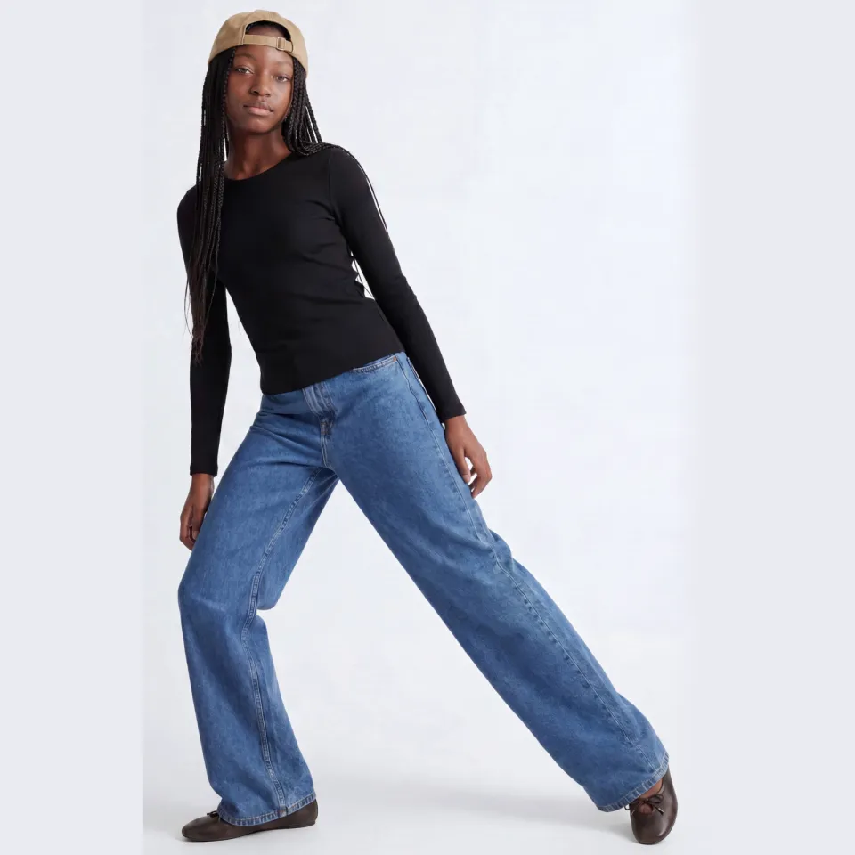 JJXX GIRL JXTOKYO wide leg jeans - blauw Mid blue