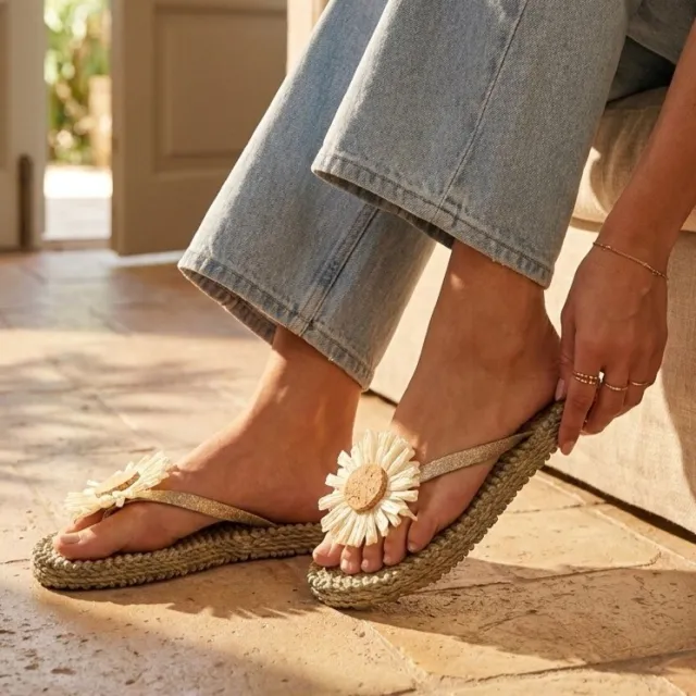 Ilse Jacobsen Slippers zilver Rubber