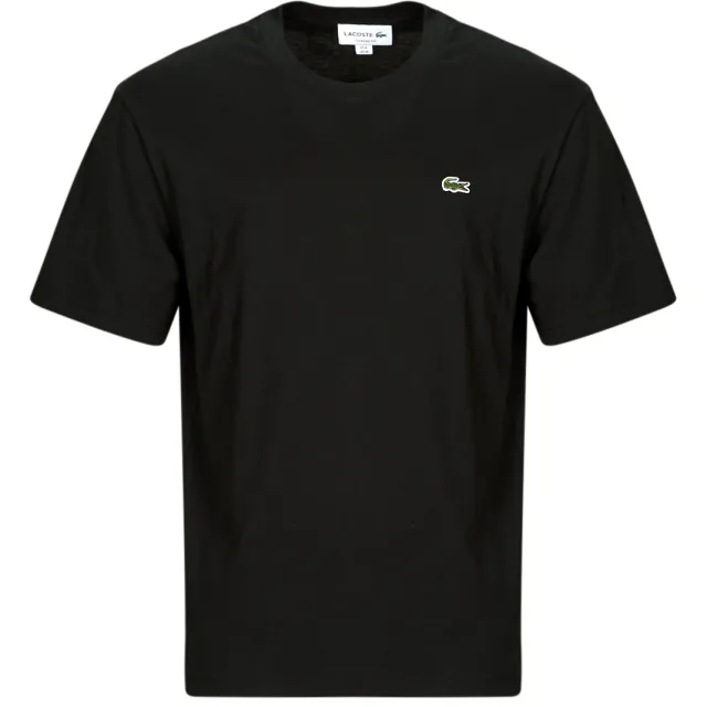 Lacoste T-shirt met logodetail, model 'BASIC ON' zwart