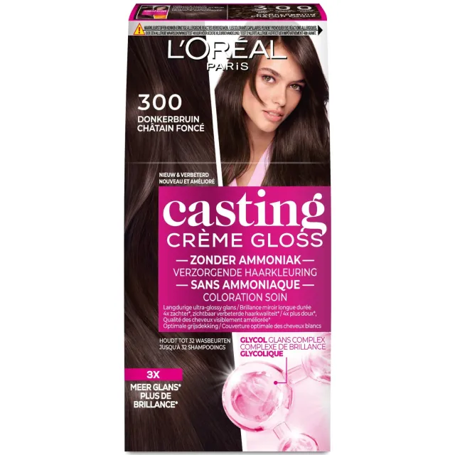 L'oréal Casting Crème Gloss haarkleurmiddel donkerbruin 300, foto 2