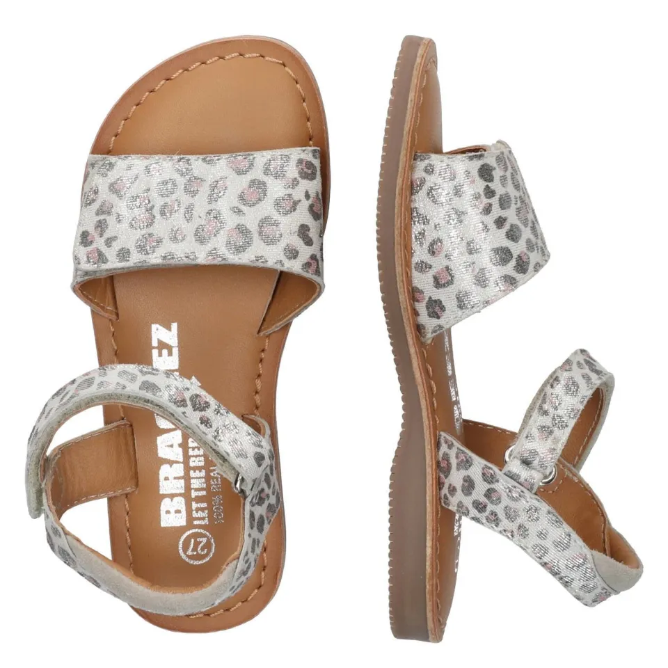 Braqeez leren sandalen zilver, foto 4