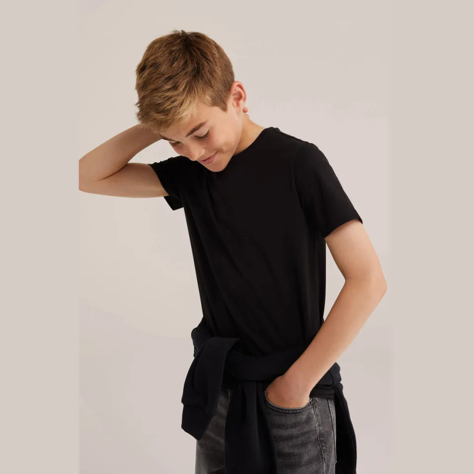WE Fashion basic T-shirt zwart, foto 4