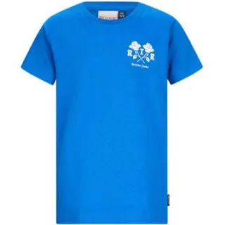 Retour Jeans T-shirt met backprint blauw Jongens Katoen Ronde hals Backprint Hardblauw