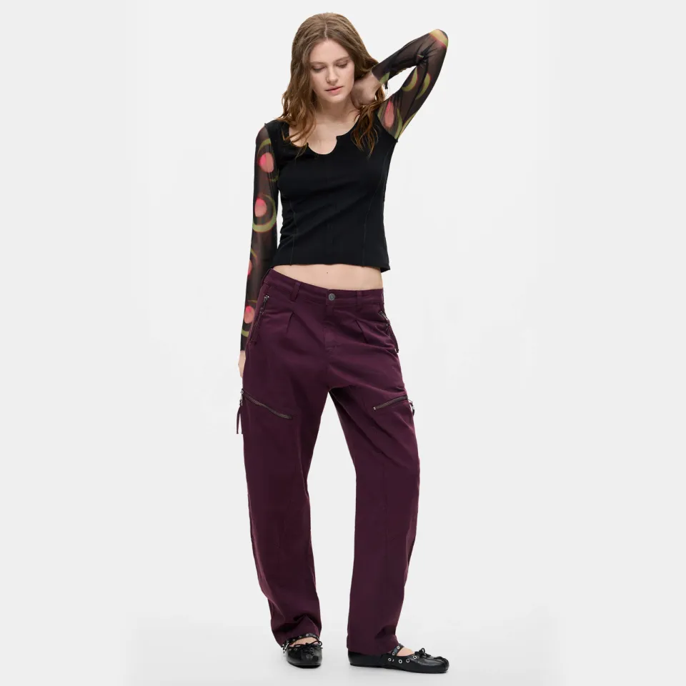 Desigual Zippers cargobroek paars, foto 2