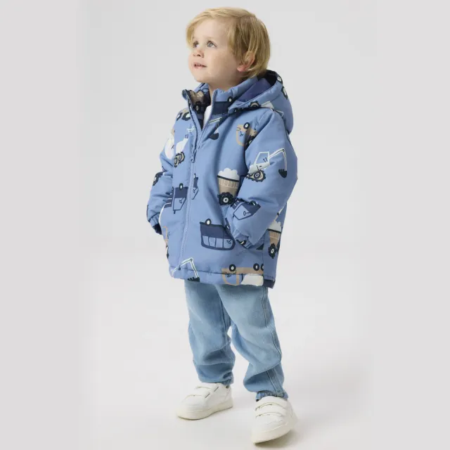 NAME IT MINI tussenjas met print blauw
