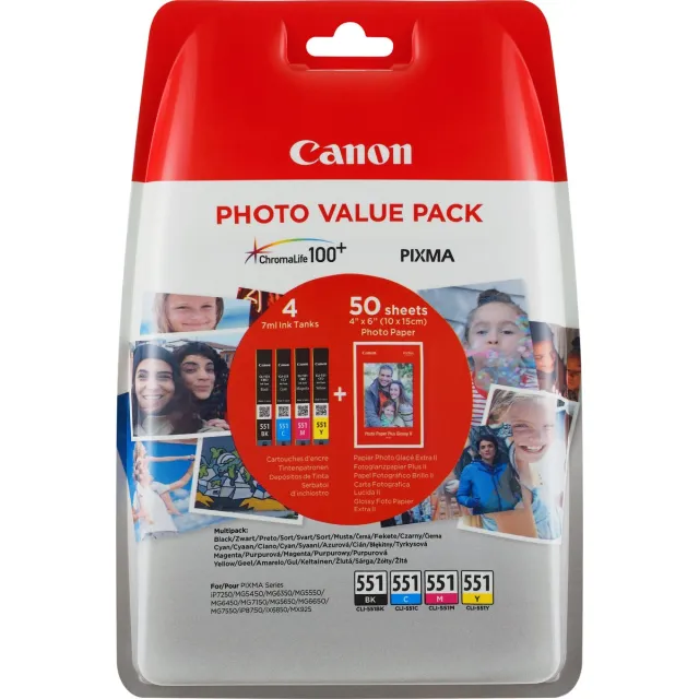 Canon CLI-551 Value Pack blister 4x6 Pho zwart