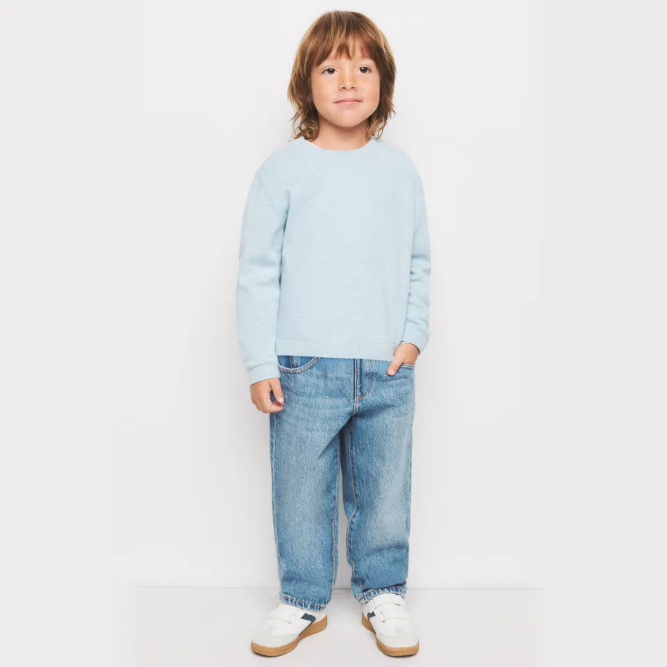 Mango Kids katoenen gebreide trui - lichtblauw, foto 4