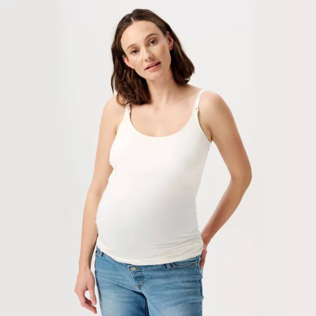 Noppies maternity zwangerschaps- en voedingssinglet Ara offwhite