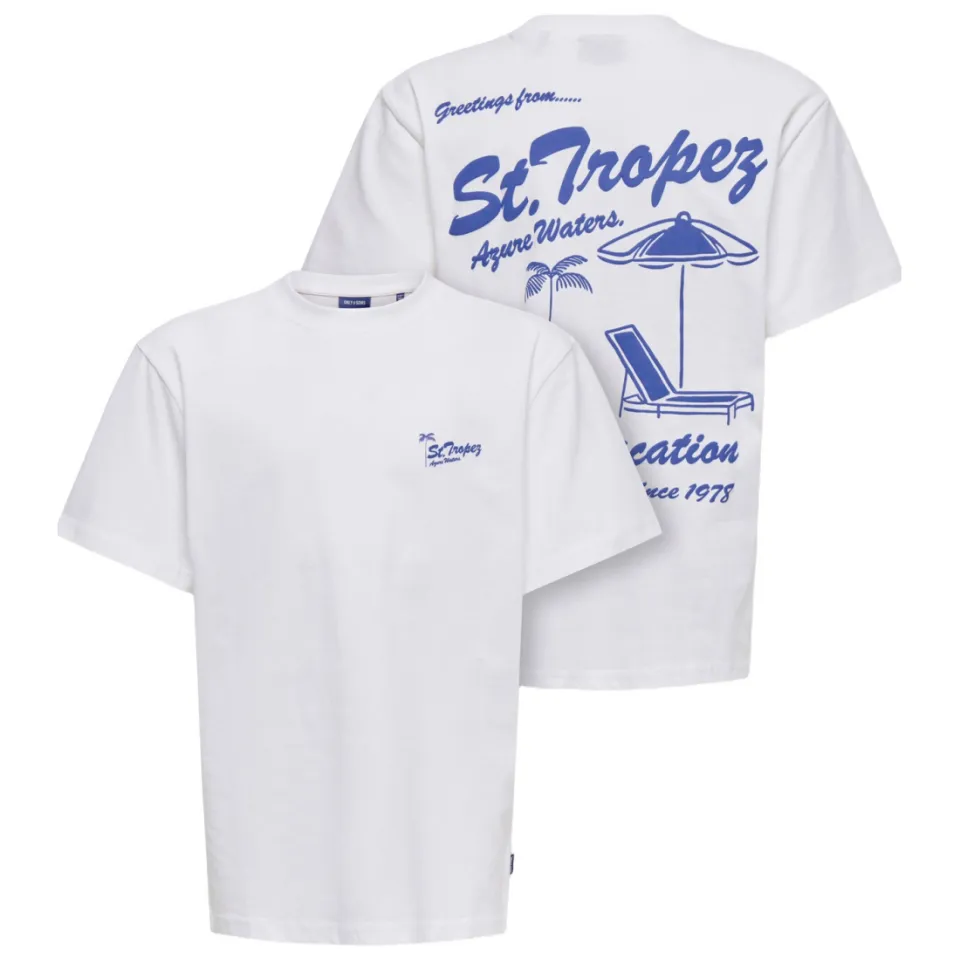 Only & Sons t-shirt wit, foto 5