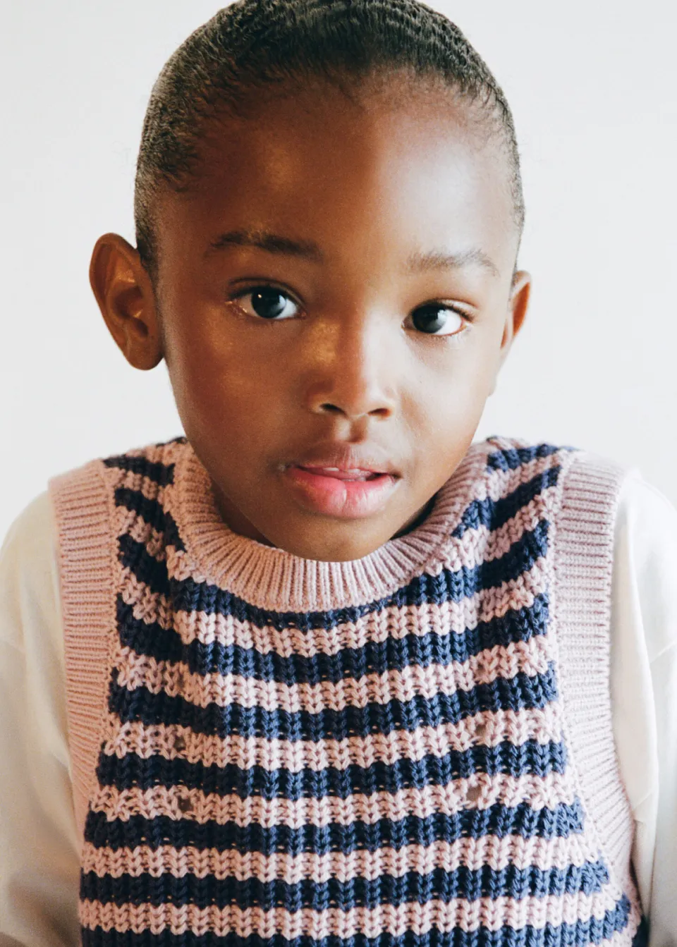 Mango Kids katoenen gestreepte spencer - roze/paars, foto 4