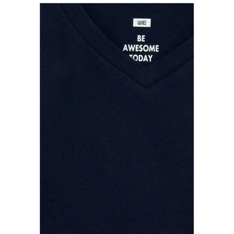 WE Fashion basic longsleeve donkerblauw dark marine, foto 6