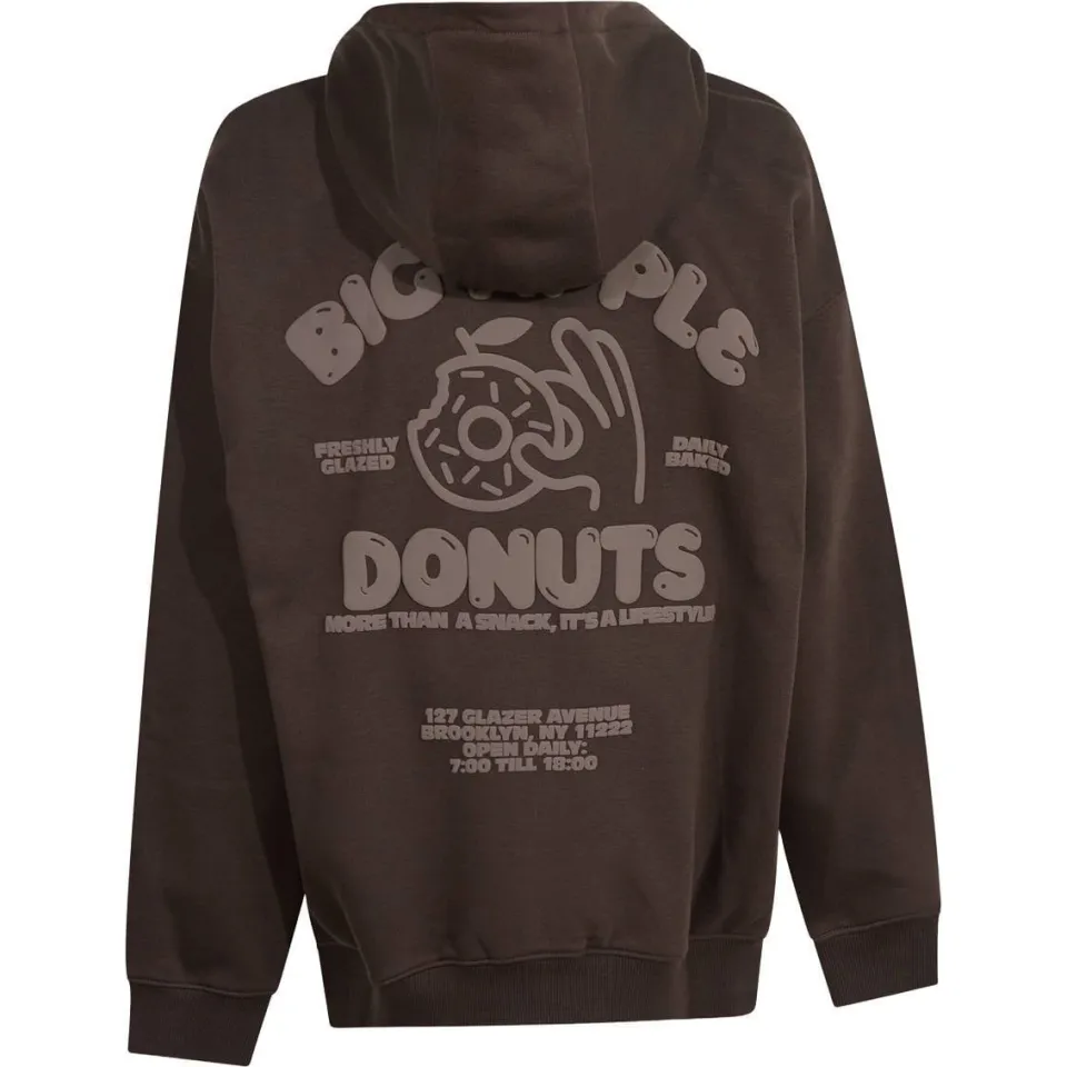 Shoeby oversized hoodie met backprint - donkerbruin, foto 4