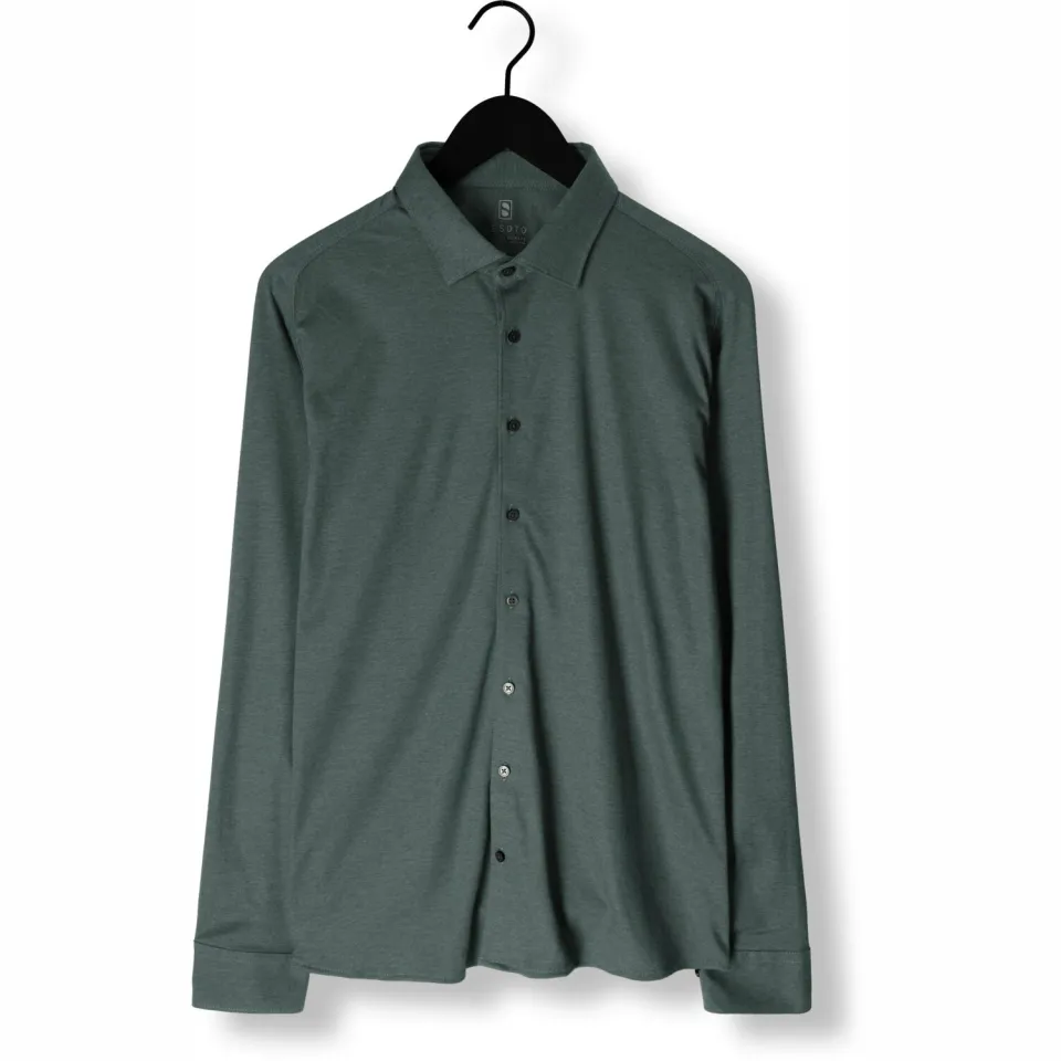 Desoto Slim Fit jersey overhemd groen, foto 2