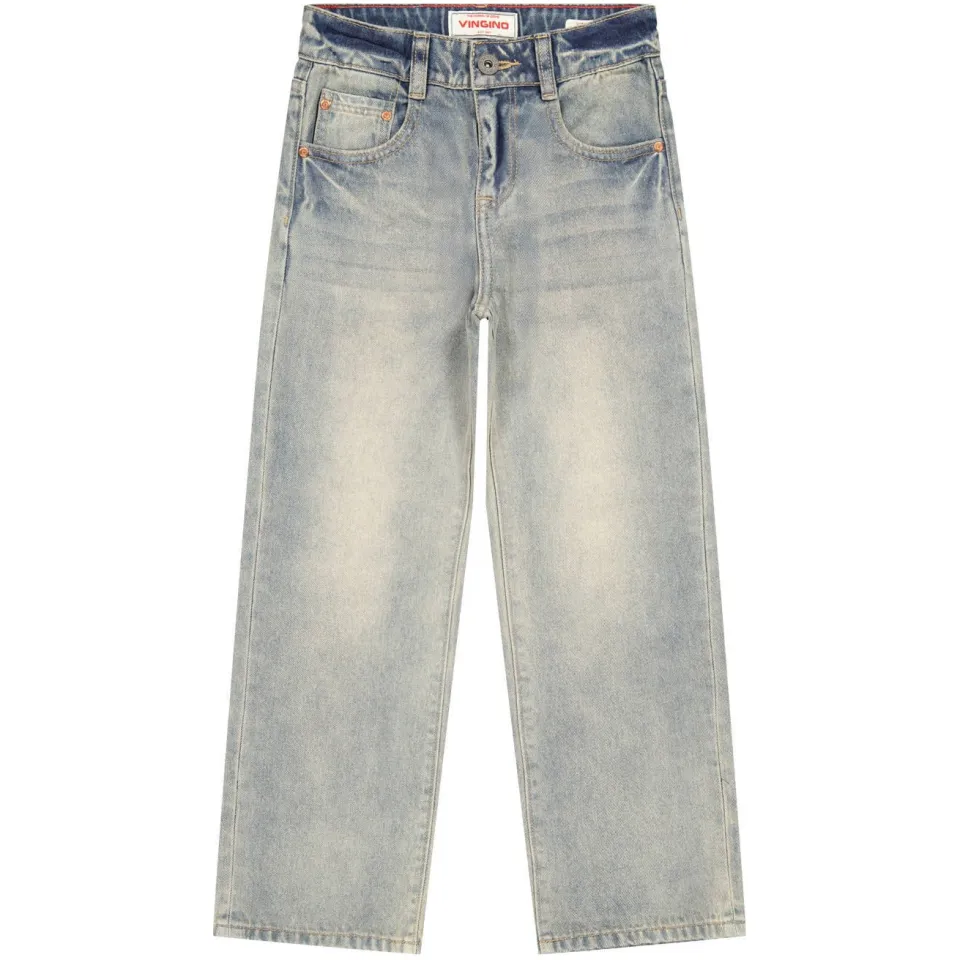 Vingino Gino label relaxed fit straight leg jeans - lichtblauw, foto 2