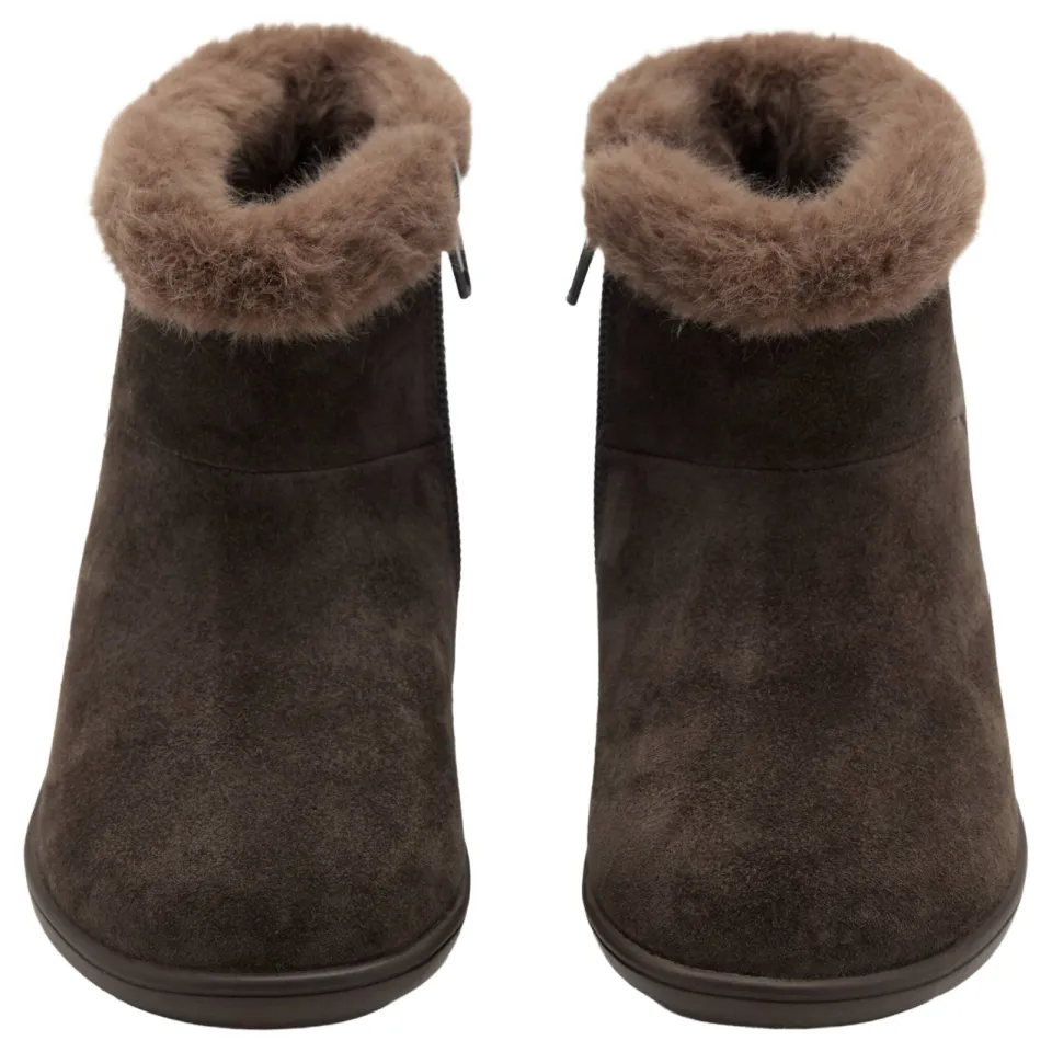 Mango Kids suède enkelboots met profielzool - donkerbruin, foto 5