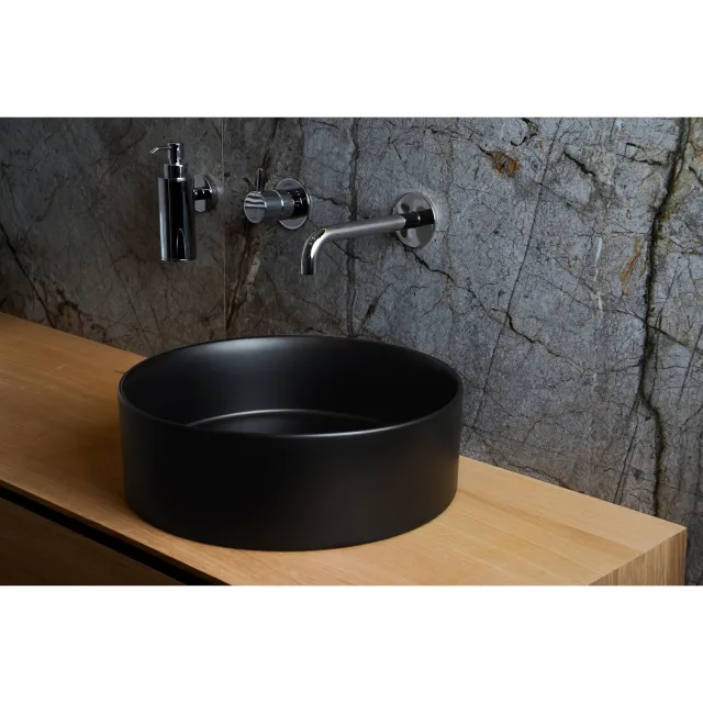 Loutro Waskom Loutro Mc Delly B Rond 40x40x12 cm Mat Zwart Loutro