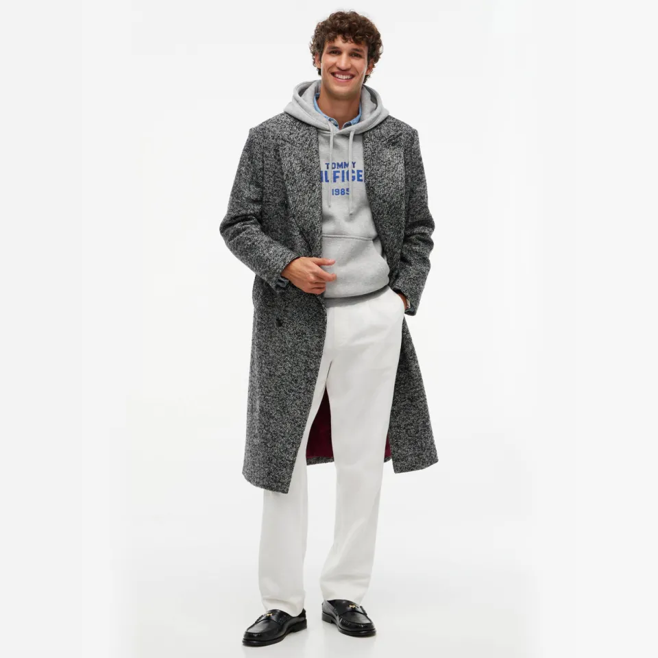 Tommy Hilfiger regular fit hoodie met print - lichtgrijs Light Grey Heather